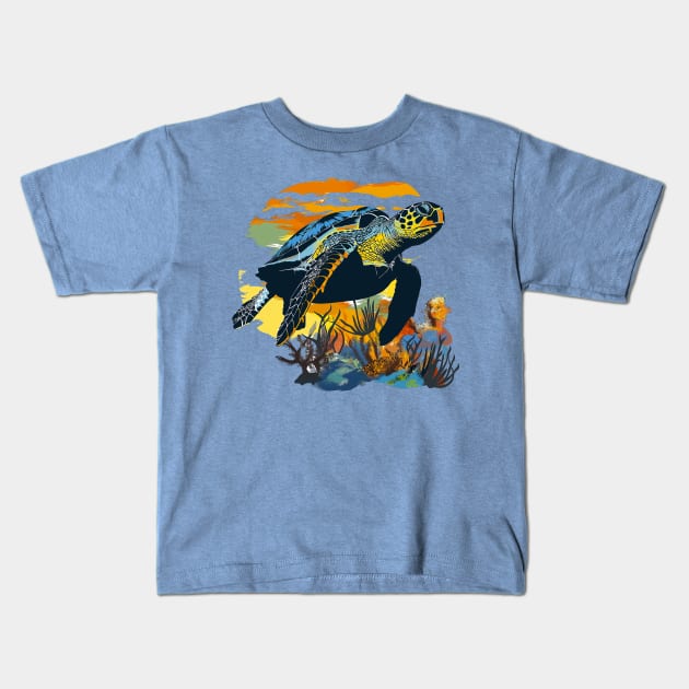 Sea turtles Kids T-Shirt by Wintrly